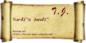 Turós Jenő névjegykártya