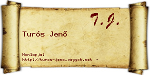 Turós Jenő névjegykártya